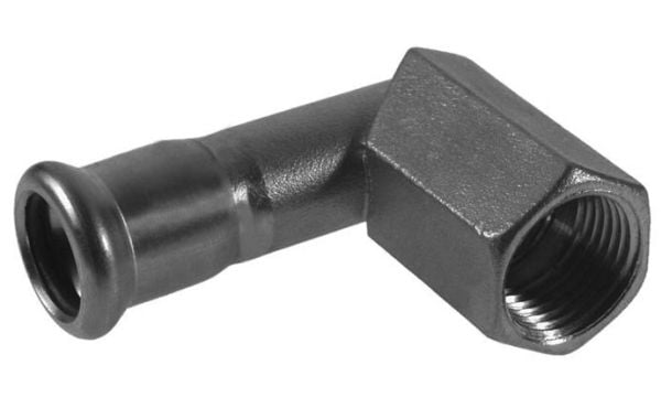 KAN-therm 90° kne presset 22x3/4" innvendig gjenger rustfritt stål - 6190844