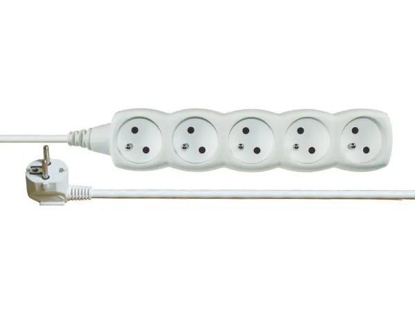 Emos 1902050500, Grunnleggende, Hvit, 5 AC-utganger, 5 m, 250 V, 10 A