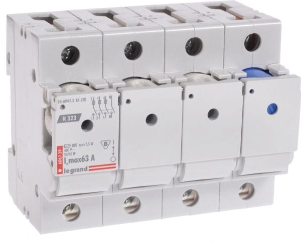 Legrand säkringsfrånskiljare 3P+N 63A D02 R323 MAKS utan insatser 606739