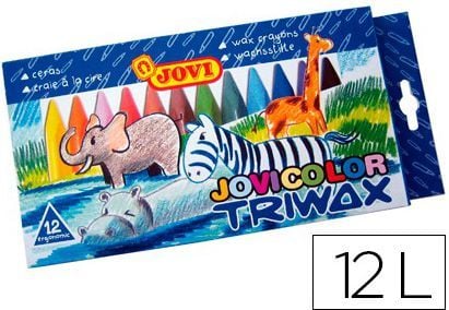 Jovi trekantede voksstifter 12 farger (187100)