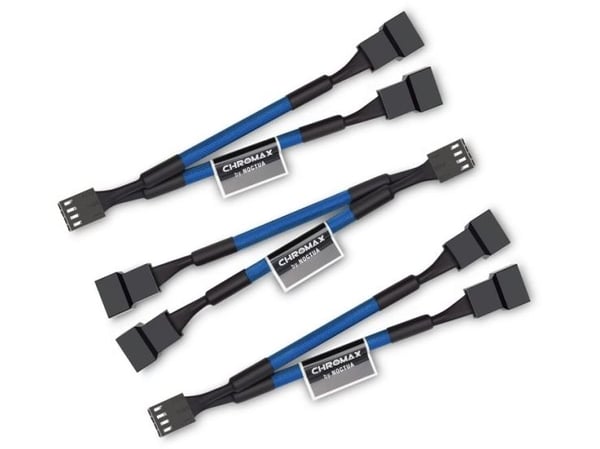 Noctua NA-SYC1 CHROMAX.BLUE, Kabelforlengelse, Blå, Hunkjønn, Hunkjønn, 115 mm, 3 stykker