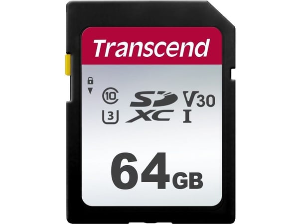 Transcend 300S - Flashminnekort - 64 GB - Video Class V10 / UHS-I U1 / Class10 - SDXC UHS-I