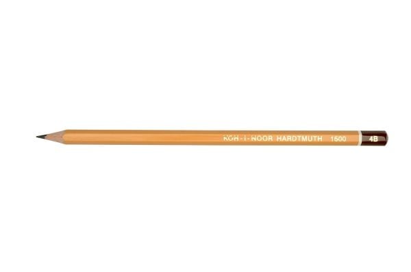 Koh-I-Noor 1500, 4B, Gul, Hexagonal, Konst, Grafisk teckning, Hobby, Tjeckien, 7 mm