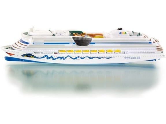 Siku Cruiseliner Aida, Passagerarfartygsmodell, Formonterede, 1:1400, Metall, Plast, Blå, Hvid, Skibsmodell