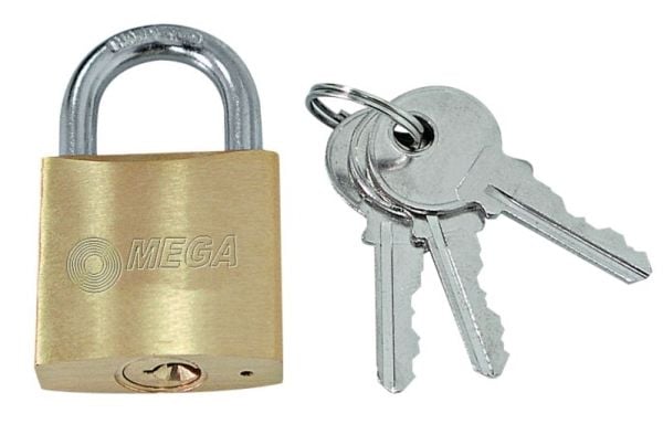 Mega herdet messing sjakkel hengelås 63mm - 24263K