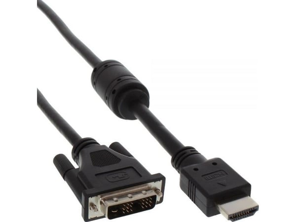 InLine 17661, 1 m, DVI, HDMI, Hanstik, Hanstik, Hanstik, 5 Gbit/sek.