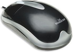 Manhattan 177016, Ambidextrous, Optisk, USB Type-A, 1000 DPI, Svart
