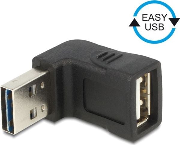 DeLOCK - USB-adapteri - USB (hun) til USB (han) - 90° stikforbindelse - sortti