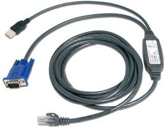 Avocent - Video- / USB-kabel - USB, HD-15 (VGA) (hann) til RJ-45 (hann) - 4.5 m - for AutoView 1400, 1500, 2000, 2020, 2030, AV3108, AV3216