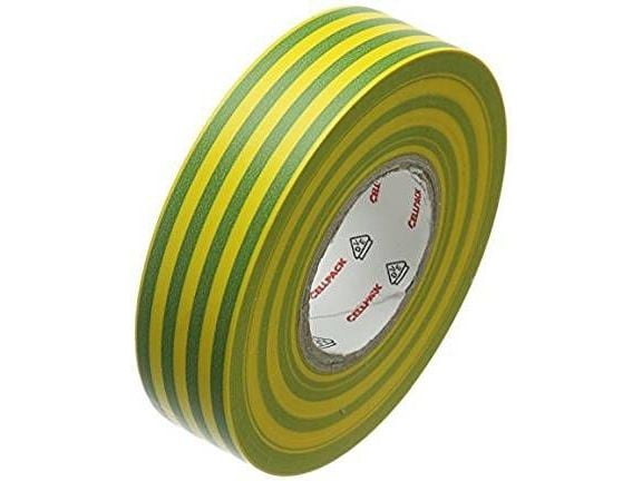 Cellpack isolertejp 128 PVC gul/grön 25 m (145796)