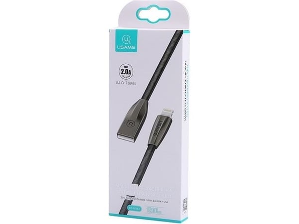 Usams USB-A - Lightning USB-kaapeli 1,2 m harmaa (IPZSUSB02)