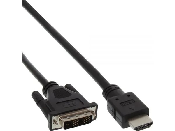 InLine 17659E, 0,5 m, HDMI, DVI, Hankjønn, Hankjønn, Svart