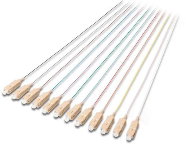 DIGITUS Professional - Nettverkskabelsett - SC flermodus (hann) - 2 m - fiberoptisk - 50 / 125 mikroner - OM3 - grå, svart, hvit, blå, gul, rød, gr...