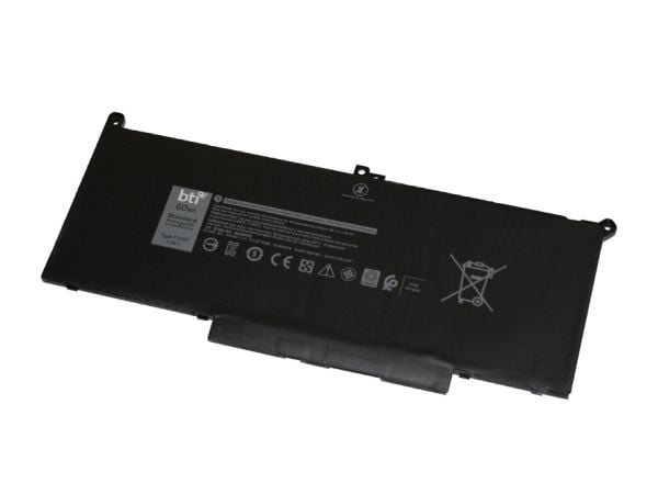 BTI F3YGT-BTI - Akut ja paristot tietokoneelle (saatavana: Dell F3YGT, Dell 2X39G, Dell 451-BBYE) - Litium-polymeeri - 4-soluinen - 7894 mAh - 60 W...
