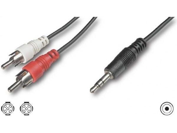 Audioadapterikaapeli AUX, 3,5 mm:n liitin ja RCA-stik-stereo liitin