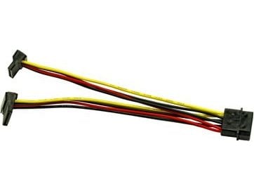 Inter-Tech - Strömadapter - 4 pin intern effekt (hane) till SATA-ström (hona) - 15 cm - 90° anslutning