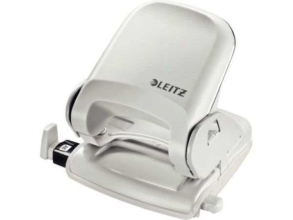 LEITZ hullstanser Nexxt 5005, stansekapasitet: 25 ark, grå metallbunn, plastbunn, med stoppskinne (5005-00-85)