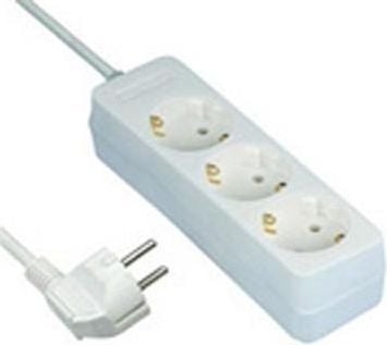 REV 512342555, 3 AC-utgångar, 250 V, 16 A, 3500 W, Vit, 1,4 m