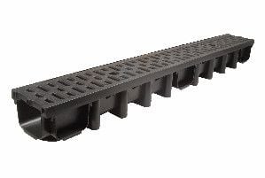 Maxpol System 1000x98 mm kanal med rist PP LINE A15 svart
