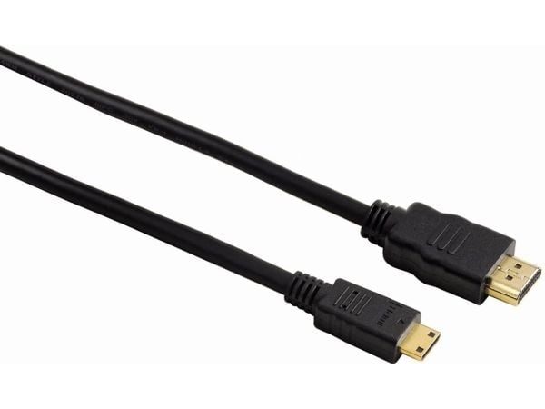 Hama HDMI 2m, 2 m, HDMI-tyyppi A (vakio), HDMI Type C (Mini), 10,2 Gbit/s, Musta