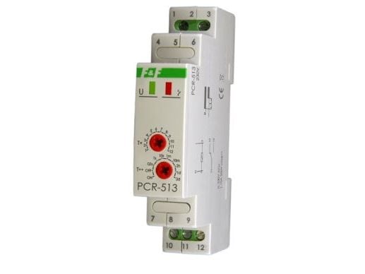 Aikarele 1P 10A 0,1s-576h 24V AC/DC viivästetty aktivointi PCR-513-24V