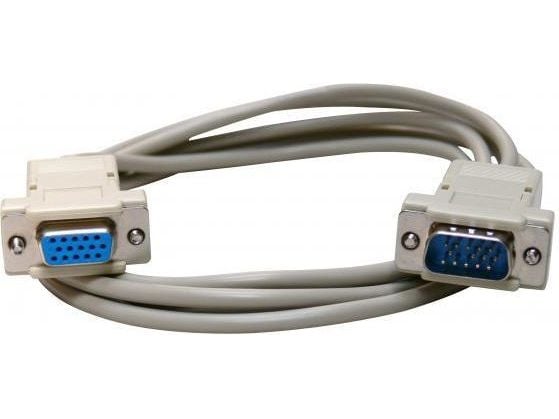 VGA-kabel (D-Sub) (M) til VGA (D-sub) (F) skjøteledning, 2 m, rund, med logo, i uttaksforpakning, EOL