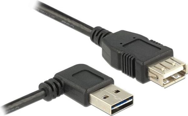 Delock EASY-USB - USB forlængerkabel - USB (hun) til USB (han) - USB 2.0 - 1 m - 90° stikforbindelse - lajittelu