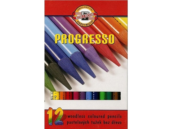 Koh I Noor fargeblyanter 12 farger Progresso uten tre