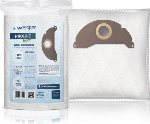 Wessper WES1006, Sylindervakuum, Støv pose, Hvit, Mikrofiber, Syntetisk, KMB13K, 6.904-322.0, IZ-K2, Q038, Q038-micro, WP-8934, Kärcher