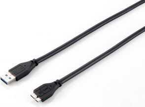 Equip 128397, 1,8 m, USB A, Micro-USB B, USB 3.2 Gen 1 (3.1 Gen 1), Hankjønn/hankjønn, Sort