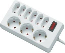 REV socket line, 9-fold, 1,4m, 1,4 m, 250 V, Valkoinen, 190 x 40 x 98 mm