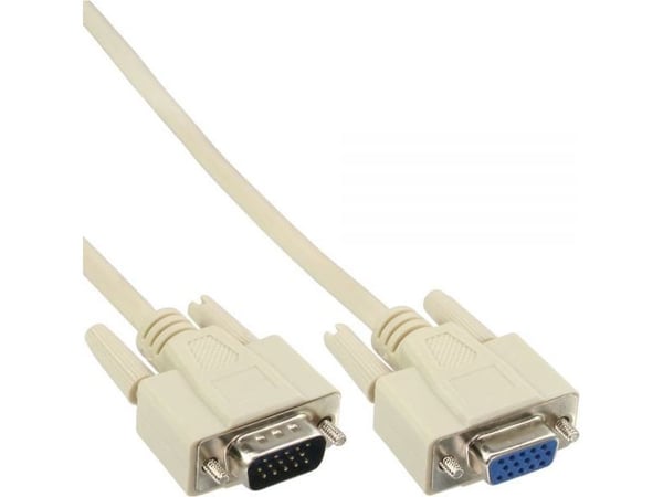 InLine 17737, 1 m, VGA (D-Sub), VGA (D-Sub), Beige, uros/naarasliitin