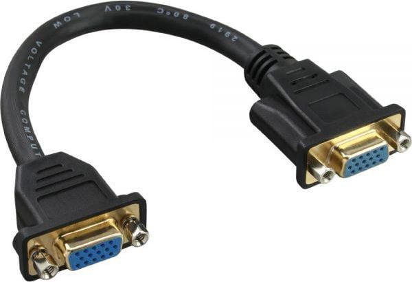 InLine 17302G, 0.2 m, VGA (D-Sub), VGA (D-Sub), Hunstik, Hunstik, Sort