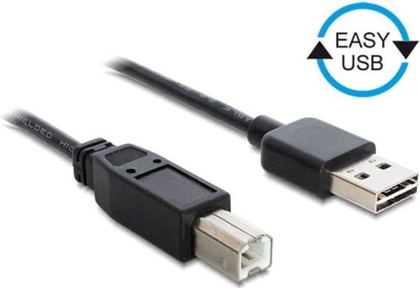 Delock EASY-USB - USB-kabel - USB typ B (hane) till USB (hane) - 2 m - svart