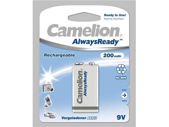 Camelion AlwaysReady NH-9V200AR-BP1 - Batteri 9V - NiMH - (ladbare) - 200 mAh
