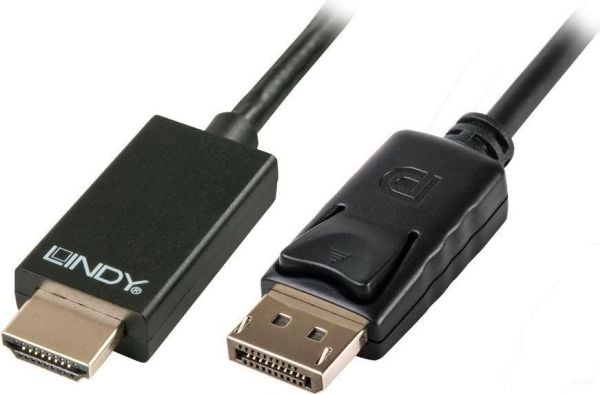 Lindy DisplayPort/HDMI 2m, 2 m, DisplayPort, HDMI, Hankjønn, Hankjønn, 1.4a
