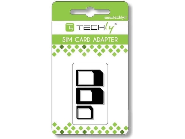 Techly I-SIM-3, SIM-korttiadapteri, Micro-SIM, Nano-SIM, Täysikokoinen SIM, Micro-SIM, 3 kpl, musta, 9 g