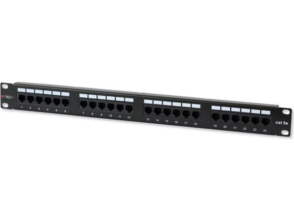 Techly 24 x RJ45 Cat.5E, IEEE 802.3, IEEE 802.3ab, IEEE 802.3u, 10/100/1000Base-T(X), Raskt Ethernet, Gigabit Ethernet, 1000 Mbit/s, RJ-45, Gull