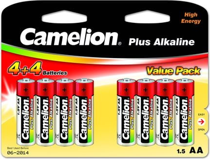 Camelion Plus Alkaline LR6 BP8 (4+4) - Batteri 8 x AA-type - Alkalisk - 2700 mAh