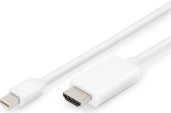 ASSMANN - Adapterkabel - Mini DisplayPort hann til HDMI hann - 2 m - trippel beskyttelse - hvit - formstøpt, 4K-støtte