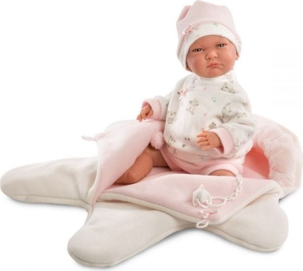 Llorens dukke - baby i rosa heldress, 42 cm (74038)