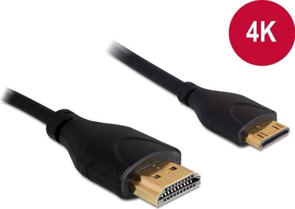 Delock High Speed HDMI with Ethernet - HDMI-kabel med Ethernet - HDMI hann til 19 pin mini HDMI Type C hann - 1 m