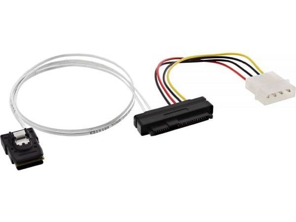 InLine 27622, 0,5 m, Mini SAS SFF-8087 male, SFF-8482, Flerfarget, 30 g, 150 mm