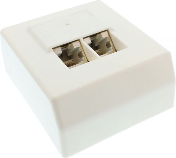Rivipistorasia 2 x RJ45, valkoinen (74202)