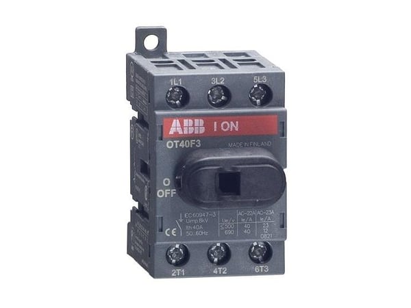 ABB frånskiljare OT40F3 40A 3P utan spak och handtag 1SCA104902R1001