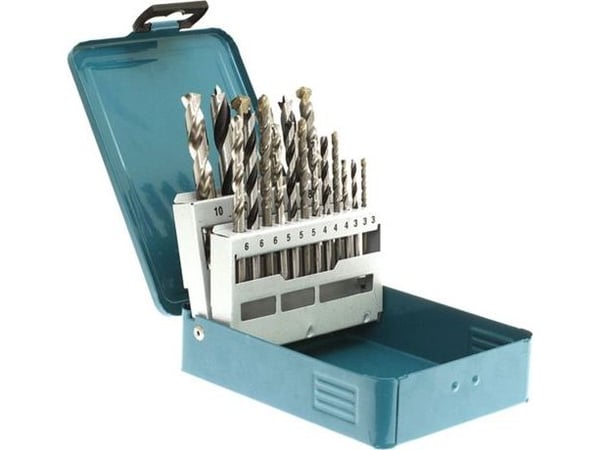 Makita - Borsett - for tre, metall, betong - 18 deler - 5 mm, 6 mm, 8 mm, 10 mm, 4 mm, 3 mm - for Makita DDF487RFE3, DHP453RFEW