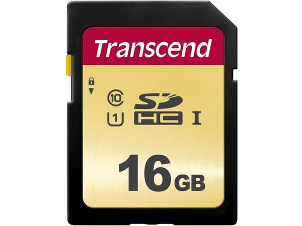 Transcend 500S - Flashminnekort - 16 GB - UHS-I U1 / Class10 - SDHC UHS-I