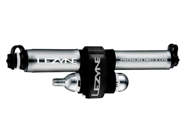 Lezyne handpump Pressure Drive CFH | 120 psi | metallslang | CO2 + 1x 16g patron | grafit