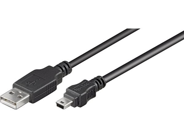 Goobay 50767, 1,8 m, USB A, Mini-USB B, USB 2.0, 0,48 Gbit/s, Sort