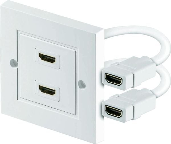 Goobay 51723, 2 x HDMI, Valkoinen, 86 mm, 86 mm, 1 kpl, Muovipussi